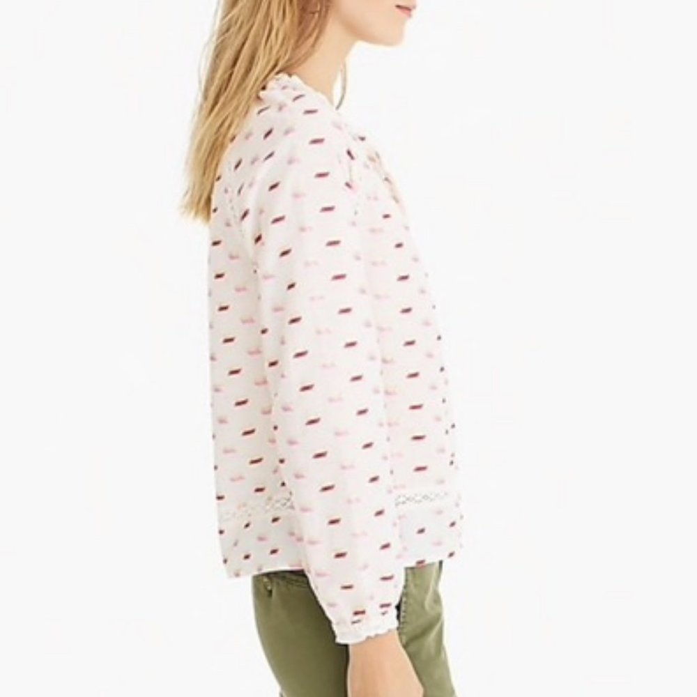 J. Crew Point Sur Ruffle Neck Metallic Top - Picture 4 of 8